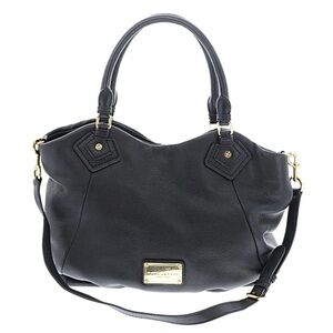 Mark by Mark Jacob Chic Black Leather Shoulder Bag with Gold Accents.